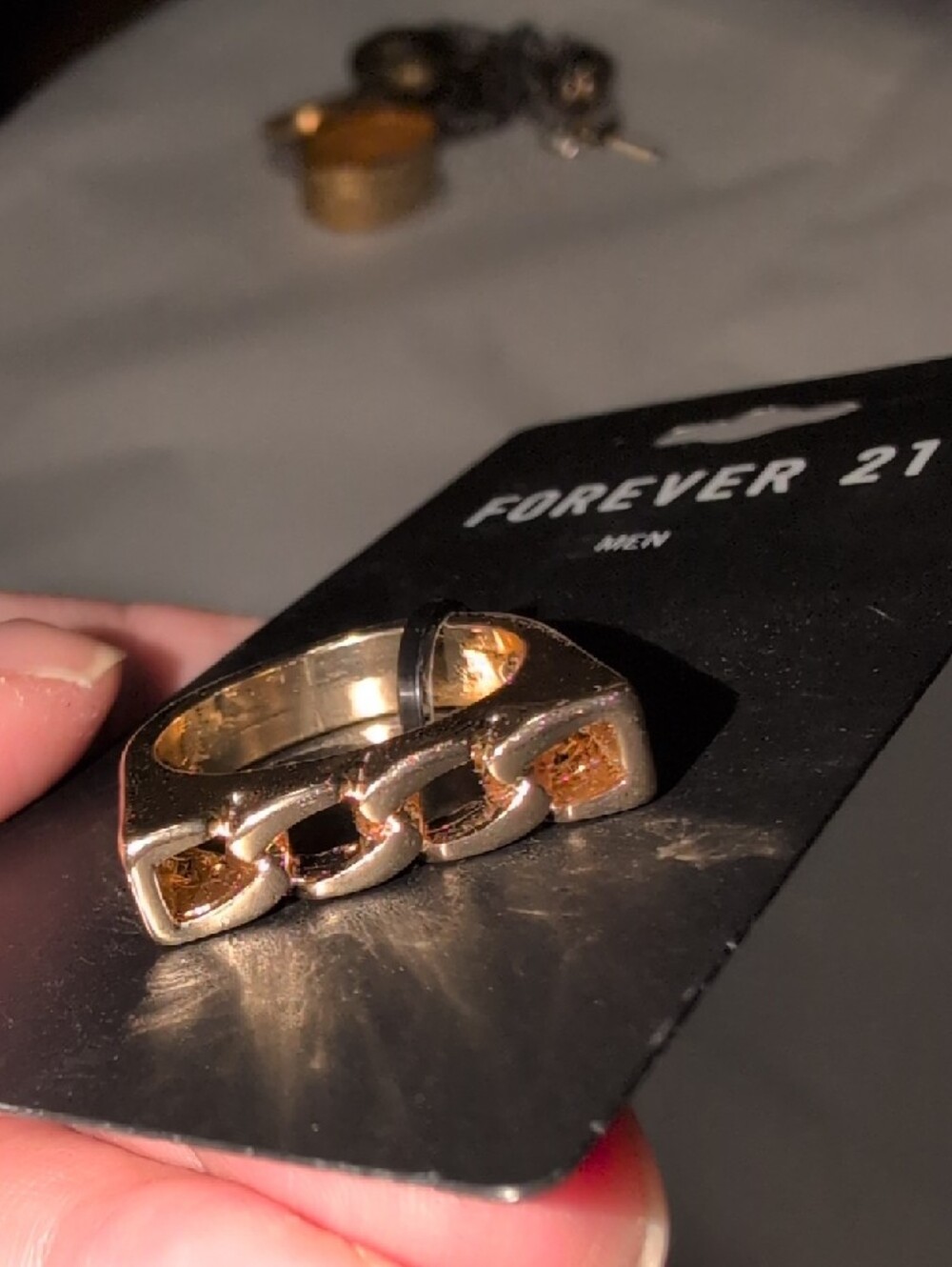 ❤️🔥10/$10❤️🔥 NEW ♡ Men's Forever 21 Gold Chain-Link Statement Ring